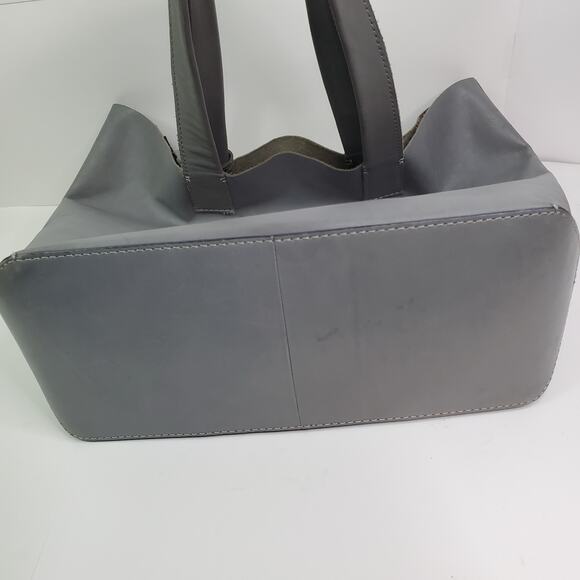 FRYE Carson Gray Leather Shoulder Tote Bag distressed Leather - Picture 8 of 14